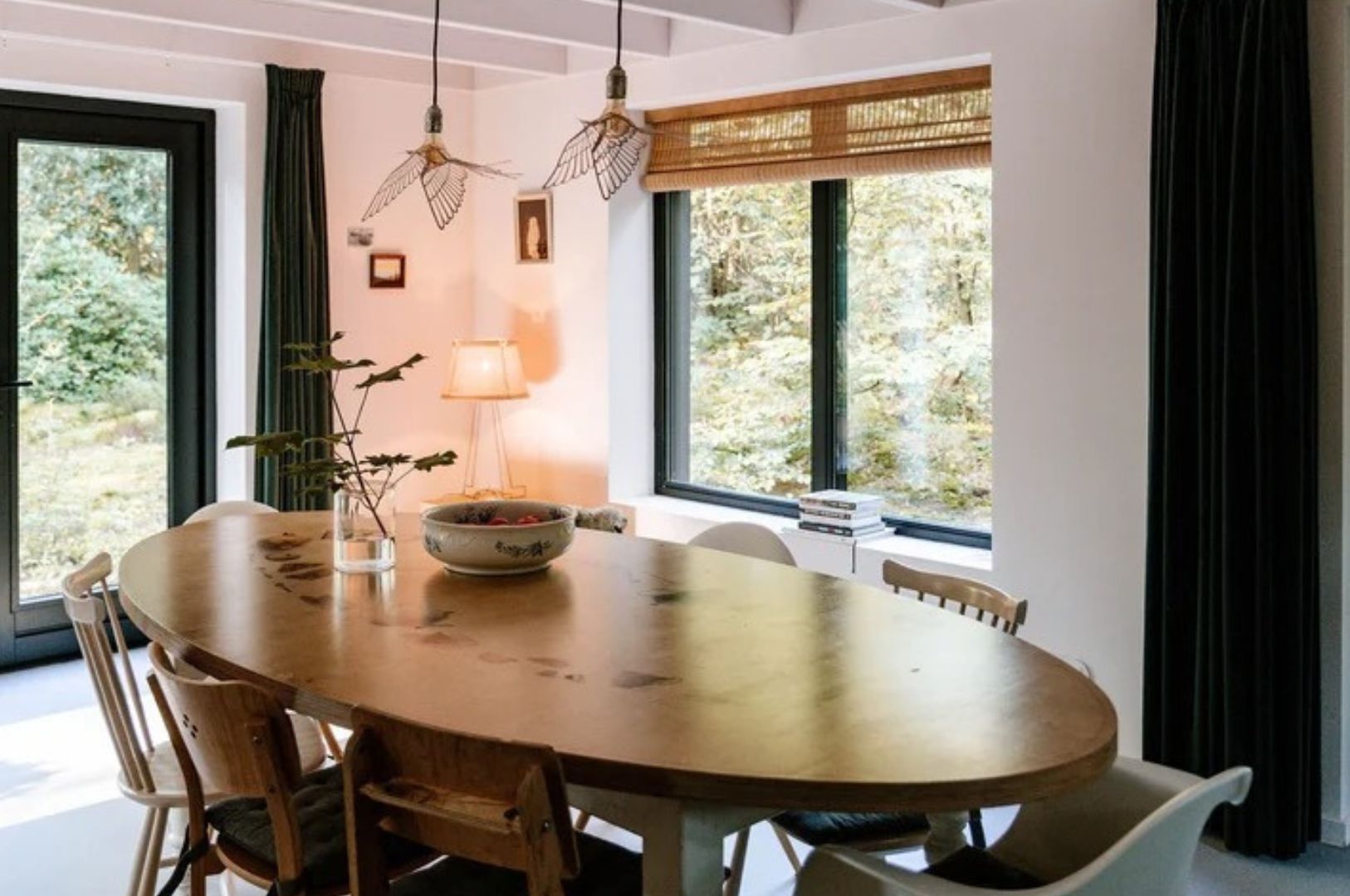 Villapparte-Natuurhuisje 54933 nieuw-Natuurhuisje Appelscha-luxe vakantiehuis voor 8 personen-Nationaal park Drents-Friese Wold-Friesland-sfeervolle eettafel
