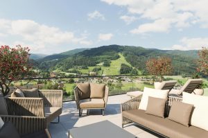 Villaforyou Vakantiehuis Doppellodge Luxe vakantiehuis voor 10 personen Kreischberg Steiermark Oostenrijk groot terras