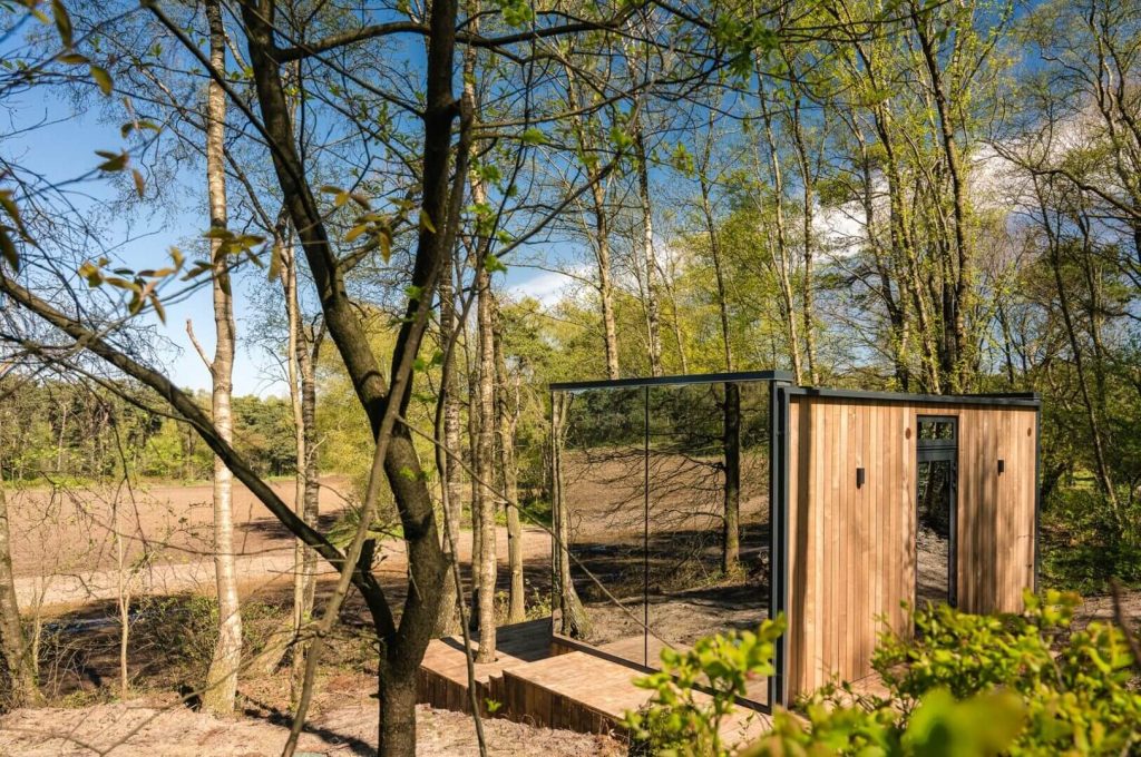 Wilsumerberge OOD Spiegellodge luxe 2 persoons lodge prachtig uitzicht Duitsland