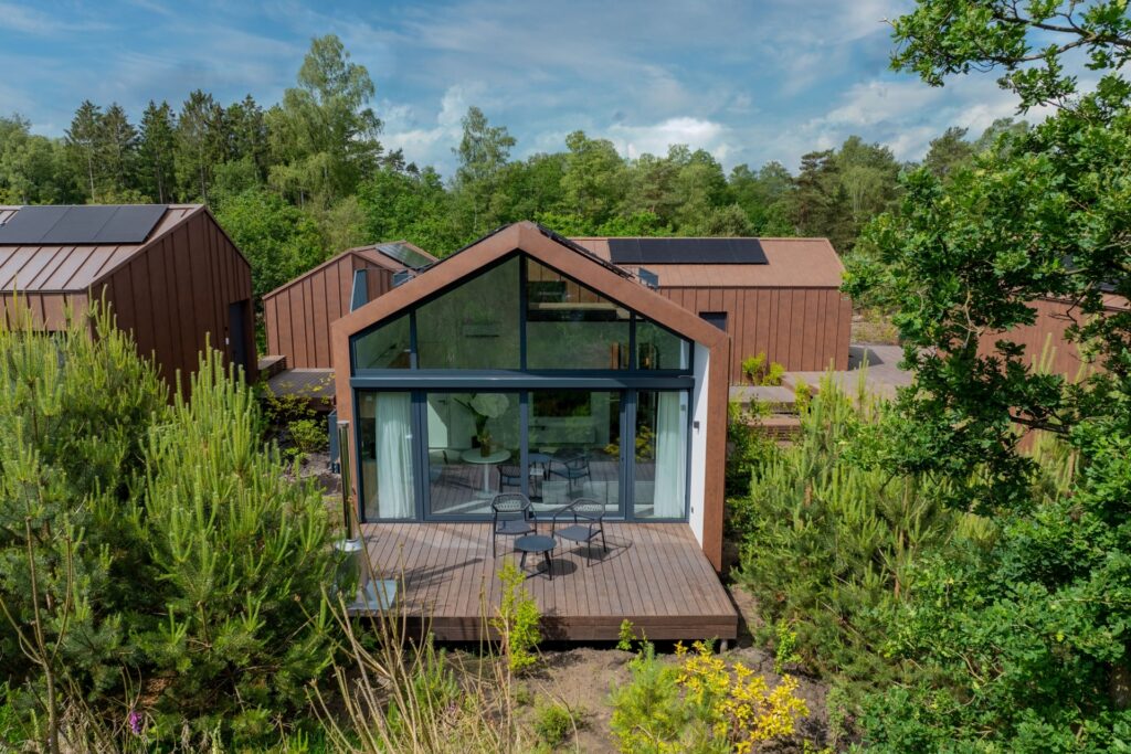 Villa Supreme op Marber Veluwe bij Hoenderloo, met hottub op het dakterras